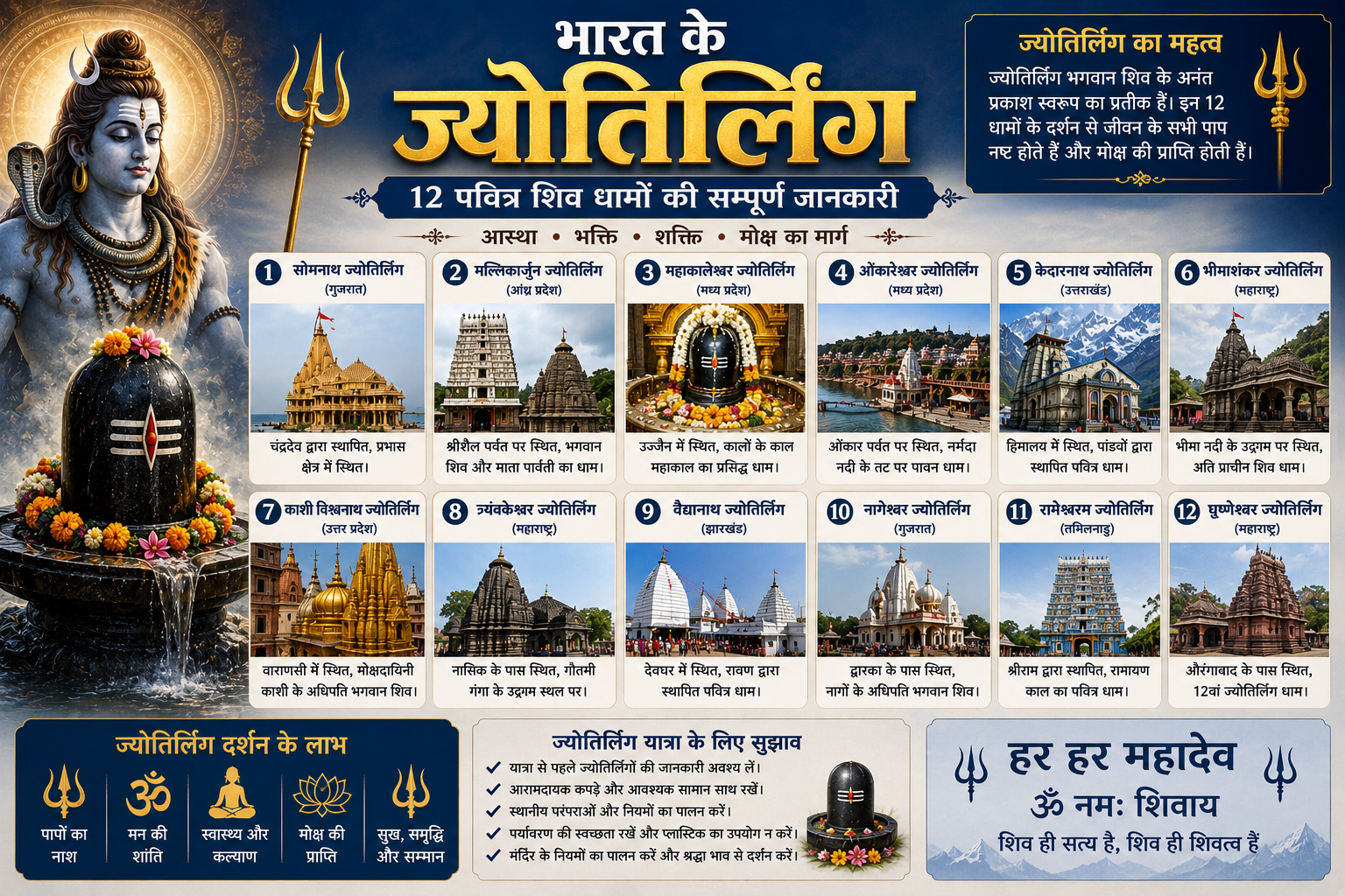 भारत के ज्योतिर्लिंग: 12 पवित्र शिव धामों की सम्पूर्ण जानकारी